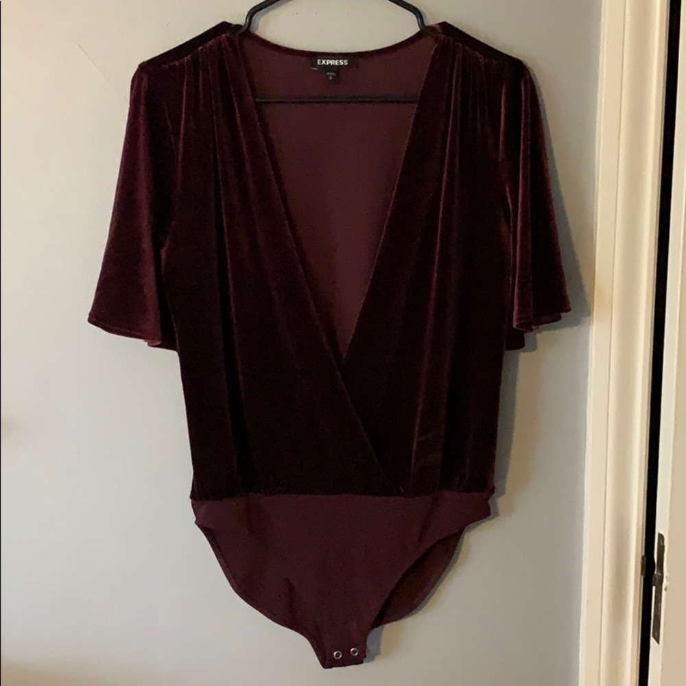 Burgundy Velvet Bodysuit